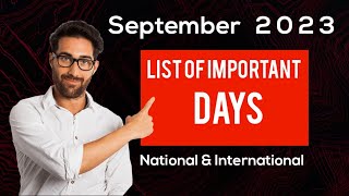 September 2023 List of important National and International Days  Special days in September 2023 [upl. by Rramo]