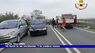 Porto Viro RO 10 feriti in un incidente 1 in codice rosso 07112024 [upl. by Alano]