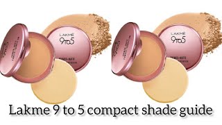 lakme 9 to 5 compact shade guide [upl. by Podvin]