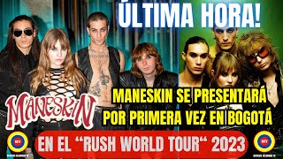 🛑LA BANDA DE ROCK ITALIANA MANESKIN SE PRESENTA EN BOGOTÁ ✅RUSH WORLD TOUR✅ NOTICIAS COLOMBIA TV🛑 [upl. by Sirama]