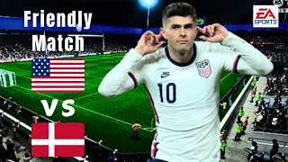 United States vs Denmark  International Friendly Football Match  fc 24 gameplay [upl. by Aninotna]