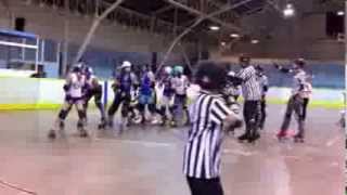 Roller Derby Example of a back block Jammer [upl. by Ylus]