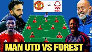 MAN UTD vs NOTTINGHAM FOREST 🔴 RUBEN AMORIM MAN UNITED POTENTIAL LINEUP epl highlightsman utd news [upl. by Lissy]