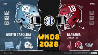 FR WK08 UNC Vs Alabama  College Football 25 PS5 [upl. by Naenej979]