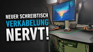 Mein Schreibtisch Setup  Höhenverstellbarer Tisch  Grottige Verkabelung [upl. by Lekzehcey]