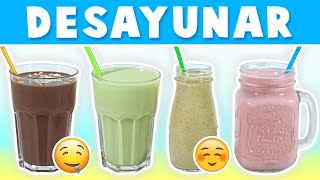 4 Batidos Saludables para Desayunar  4 Licuados de Frutas para Empezar Bien la Mañana [upl. by Hanej]