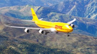 when the DHL Boeing 747 plane landed and flew dangerously [upl. by Nezah]