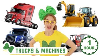 1 HOUR of Trucks amp Machines for Kids  Street Sweeper Dump Truck Excavators Tow Truck and More [upl. by Derf]