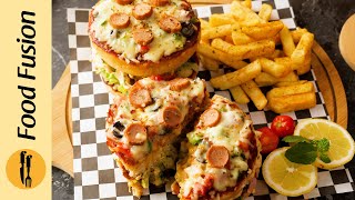 Pizza Burger Recipe By Food Fusion [upl. by Tressia]