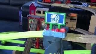 Thomas and Friends Trackmaster Village Risky Rails Bridge Drop [upl. by Aneelahs]