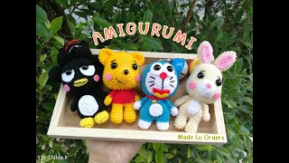 Crochet​ Amigurumi  Rabbit​ ​ Doraemon ​ Pooh ​ Bad BadtzMaru by​ Thiida​ ​ [upl. by Enilauqcaj]