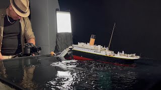 Making of the Titanic breakup and sink scene using a scale model like the James Cameron film [upl. by Ingram]