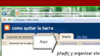 Como quitar la barra de blogger [upl. by Waechter]