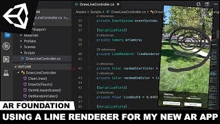 AR Foundation with Unity3d  Working on a new AR Application that heavily uses a Line Renderer [upl. by Annai]