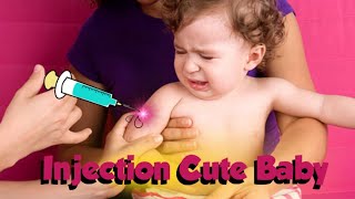 injection Cute NewBorn Baby Vaccinations  baby injection on hip crying [upl. by Ann]