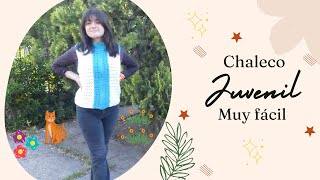 🥰 ¡Hermoso Proyecto chaleco juvenil a CROCHET MUY FACIL para Principiantes [upl. by Ellecrag473]