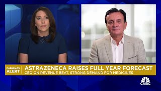 AstraZeneca CEO on revenue beat [upl. by Ardnuasal]