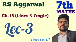 Lec3  Lines amp angle  Exercise13  7th maths  Ch13  FARRATA PHYSICS [upl. by Anetsirhc]