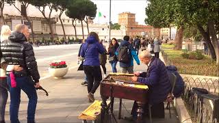 Cimbalom player performing on the streets of Rome  amazing street musician [upl. by Elocn739]