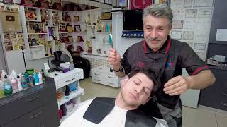 WONDERFUL RELAXING ASMR ANATOMICAL HAIR CUTTING  HEAD MASSAGE WITH MUNUR ONKAN [upl. by Anilac]