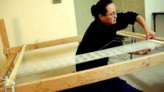 Navajo Weaving Warping a Loom 2 [upl. by Ahael]