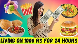 LIVING on 1000 Rs for 24 HOURS Challenge 😝 DIFFICULT [upl. by Standley616]