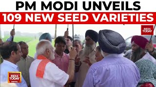 PM Modi Unveils 109 Highyielding Climateresilient Crop Varieties  India Today [upl. by Anires]