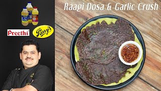 Venkatesh Bhat makes Raagi dosa amp garlic crush  raagi dosa recipe  healthy breakfast [upl. by Nerag]