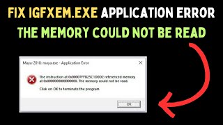 How to Fix igfxemexe Application Error The memory could not be read on Windows 11 [upl. by Ainerbas12]