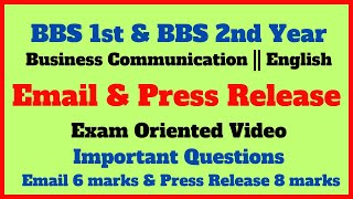 Email amp Press release writing model  BBS 1st amp 2nd Year English  Business communication [upl. by Linden906]