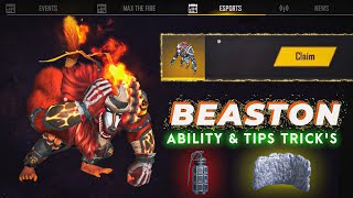 FREE BEASTON PET  BEASTON ABILITY  BEASTON TIPS AND TRICKS  FREE FIRE FREE EVENT [upl. by Allebara]