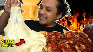 SOTONG GUNTING cicah cheese dan sos samyang mukbang malaysia cheese banjir [upl. by Clauddetta286]