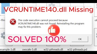 VCRUNTIME140dll error solved 100 [upl. by Croix379]