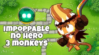 Btd6  Monkey Meadow  Impoppable  No Hero  Only 3 Monkeys [upl. by Joanne652]