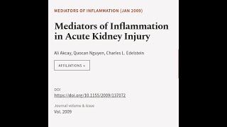 Mediators of Inflammation in Acute Kidney Injury  RTCLTV [upl. by Goddart331]