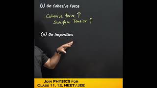 Surface tension depends on  Fluid Mechanics  11 Physics cbse physics shorts umeshrajoria [upl. by Htennek]