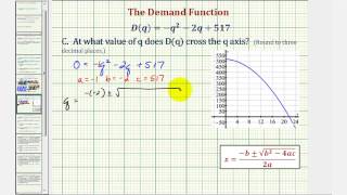 Ex Find an Output Input and Intercept of a Demand Function [upl. by Adah813]