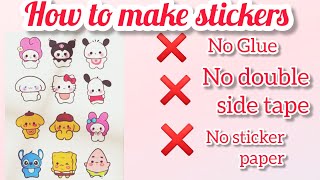 How to make stickers at home😱DIY stickers handmade stickers Easy stickers step by step [upl. by Idonna]