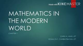 MMW  Chapter 1 Mathematics in our World [upl. by Mayhs]