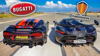 BUGATTI vs KOENIGSEGG Drag Racing the WORLDS MOST EXPENSIVE CARS [upl. by Phenica]