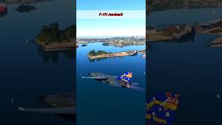 F111 Aardvark Stunning Flyover Over Sydney Harbour  Incredible Jet Footage aviation shorts [upl. by Auoh]