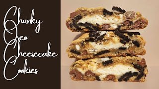 How to make Chunky Oreo Cheesecake Cookies  NYC Style  Recipe [upl. by Arremat]