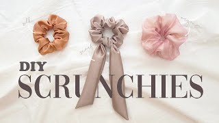 DIY SCRUNCHIE EASY  3 Style ideas  How to make Scrunchie  Christmas gifts ideas [upl. by Aretina]