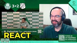 REACT  Coletiva Abel Ferreira  Palmeiras 3x2 Inter de Limeira [upl. by Sperling]