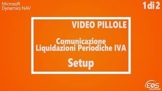 Microsoft Dynamics NAV Comunicazione Liquidazioni Periodiche IVA  il Setup 1 di 2 [upl. by Danby]