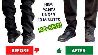 EASY No Sew Way to Hem Uniform Pants with fabric hemming tape [upl. by Ecirahc197]