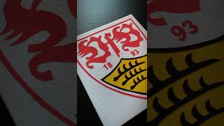 STUTTGART VFB ⬜🟥 Emblem stuttgart bundesliga posca drawing [upl. by Ecirtael]