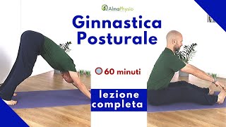 Ginnastica Posturale lezione completa da principiante ad avanzato 60 MINUTI [upl. by Helli]