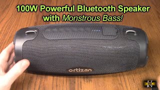 Ortizan 100W Bluetooth Speaker with Monstrous Bass IPX7 Waterproof 18H Playtime Power Bank REVIEW [upl. by Burner]