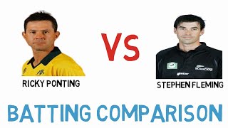 Ricky Ponting VS Stephen Fleming Batting Comparison 2020 ODI Test and T20 [upl. by Dryden]